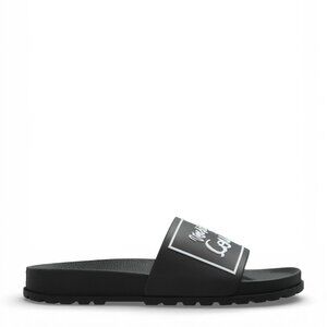 Versace Jeans Couture Black Logo Rubber Slide Sandals EU 38 US 7 - 7.5 NEW